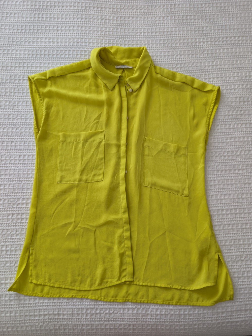 Mexx Lime Yellow Short Sleeve Button-Down Shirt